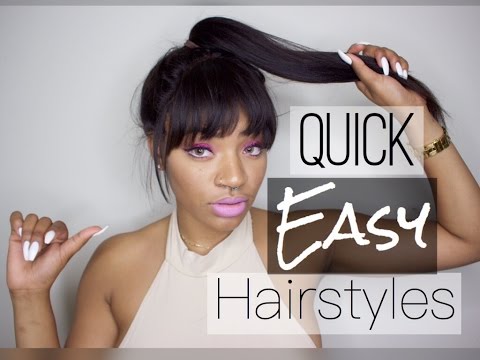 12 Easy Curly Hairstyles With Bangs!| BiancaReneeToday - YouTube