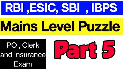 Mains Level Puzzle | Set 5 | RBI Assistant | Reasoning | Current Affairs Funda | #caf #reasoning