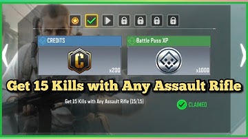 Call Of Duty Mobile Get 15 Kills with Any Assault Rifle Task Complete