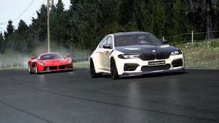 BMW M5 CS 2022 Tuned 1101bph vs Ferrari LaFerrari vs Ferrari SF90 Stradale Fiorano at Old SPA