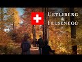 🇨🇭⛰️ Senderismo en un bosque de Zürich, Suiza. Montes Uetliberg y Felsenegg en otoño.