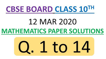 Solution to CBSE Board 2020 Class 10th Maths Paper-3 Section-A Part 1/5 || MCQ & Fill in the blanks
