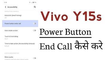 Vivo Y15s Power Button END Calls Setting