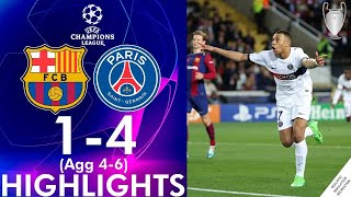 Kylian Mbappé Goal | Barcelona vs PSG 1-4 Extended Highlights | UEFA Champions League 2023\/24