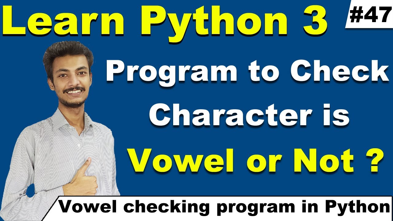 Python program to check character is vowel or not in Hindi/ Urdu ...
