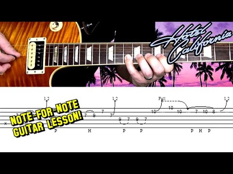 Hotel California - Guitar Solo Lesson! Note-for-Note with Tabs!