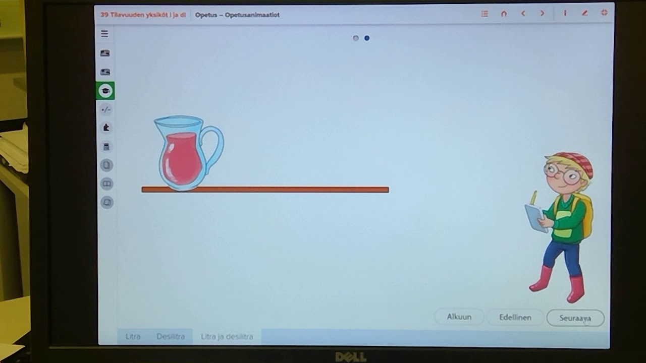 tilavuuden yksiköt l ja dl