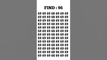 Try to find this number 👉 96 within 5 second #shorts #youtubeshorts