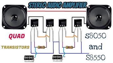 Transistors Stereo Amplifier S8050 and S8550 | USb Powered