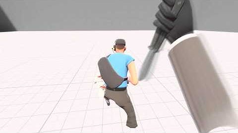 SFM Test #3 - Slow motion spy butterfly trick and backstab