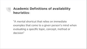 Availability Heuristics