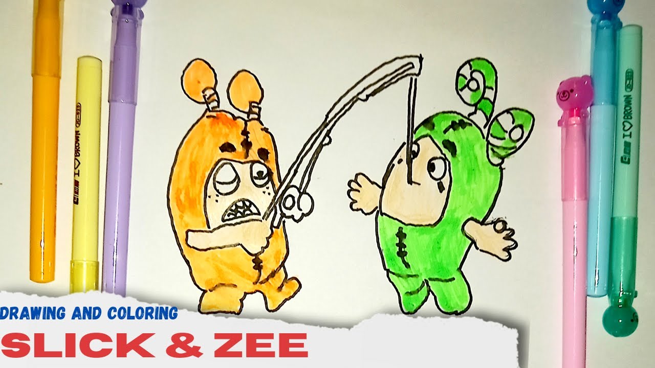 Drawing and Coloring Slick &amp; Zee Oddbods #drawing #coloringpages # ...