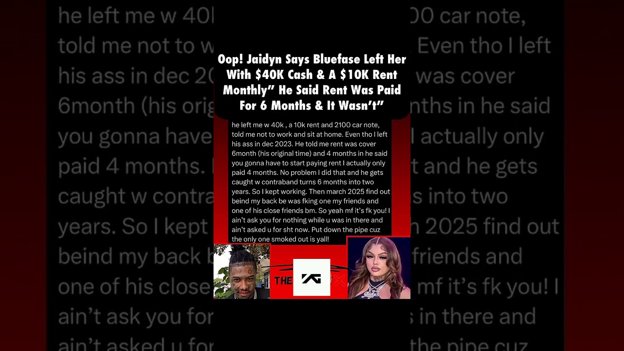 Blueface LIED ! Jaidyn Claims Rent Wasn’t Paid After He Gave Her $40k! 