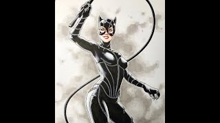 Catwoman Timelapse - Digital pencils