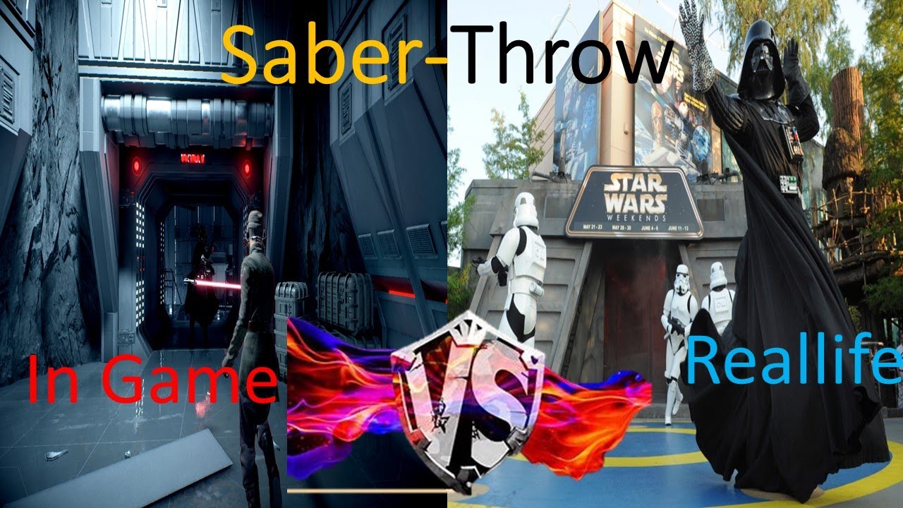 Vaders Saber-Throw in the Game VS Reallife