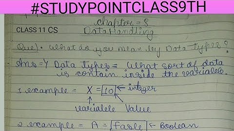 Data Handling , Class 11th Chapter 8 notes
