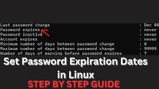 Set Password Expiration Dates in Linux!#Linux#UserManagement#PasswordExpiration
