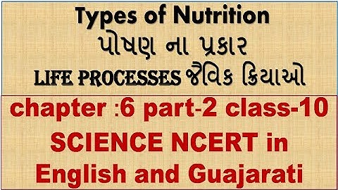 Types of Nutrition પોષણ ના પ્રકાર part 2 CH 6 LIFE  PROCESSES જૈવિક ક્રિયાઓ STD 10 SCIENCE