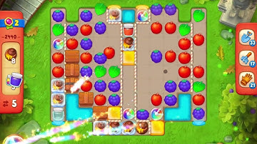 GardenScapes Level 2440 no boosters (14 moves)