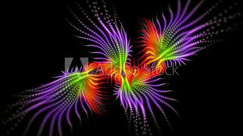 Seamless violet-orange-green fractal shape. Psychedelic Fractal Form.