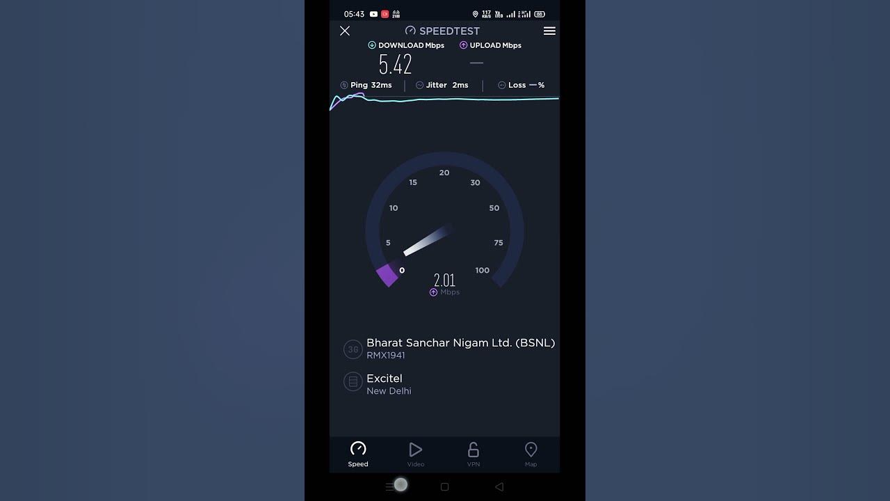 MTNL 3G Network Speedtest in Delhi NCR Circle using BSNL SIM card from