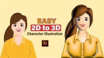 Easy 2D to 3D character illustration Hack in Adobe illustrator 2023 CC