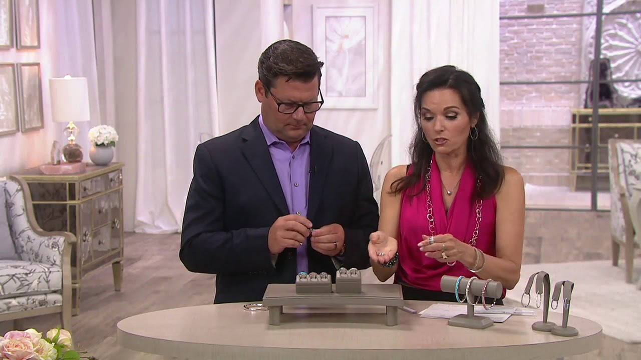 Sterling Silver Gemstone Cabachon Band Ring on QVC