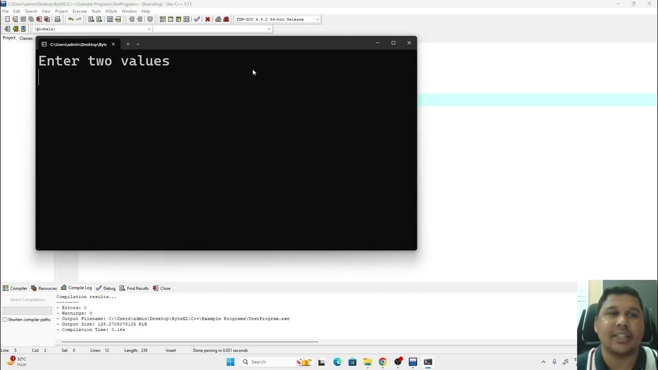 How to use DevC++ tool for writing programs in Lab - YouTube
