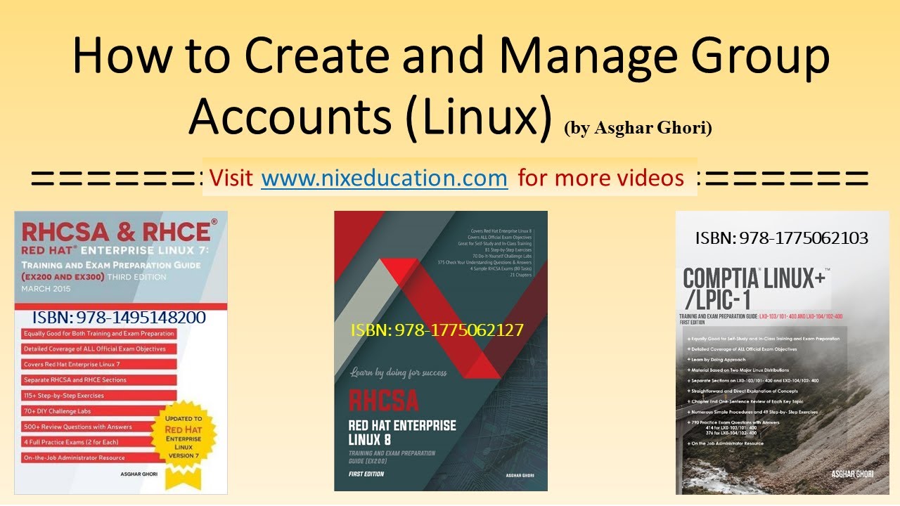 How to Create, Modify, and Delete Group Accounts in Linux - YouTube