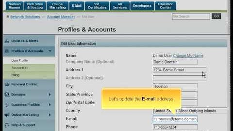 NetworkSolutions.com Updating domain contact information By Host4Go Tutorials