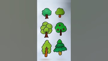 Dưới đây là 6 cách vẽ cây cơ bản 🌲 #thienmink1 #artist #drawing #hocve #vetranh #shorts