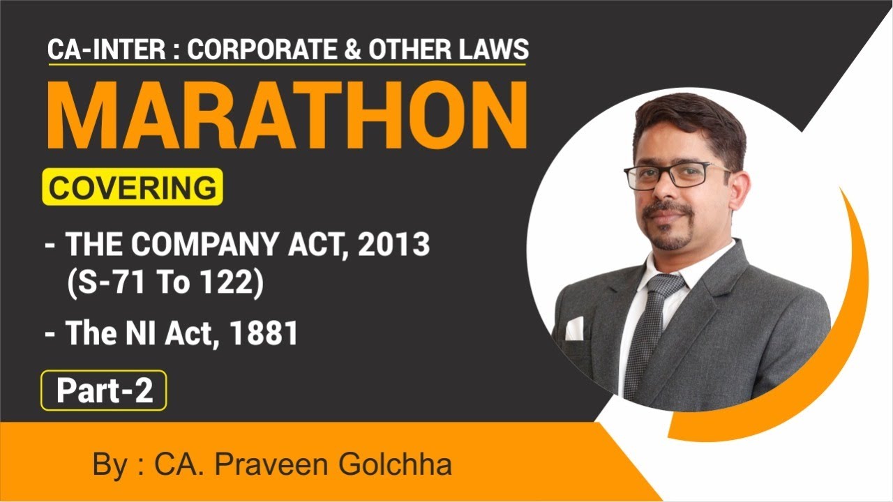 CA Inter Corporate Law | Company Law Marathon Part 2 | CA. Praveen ...