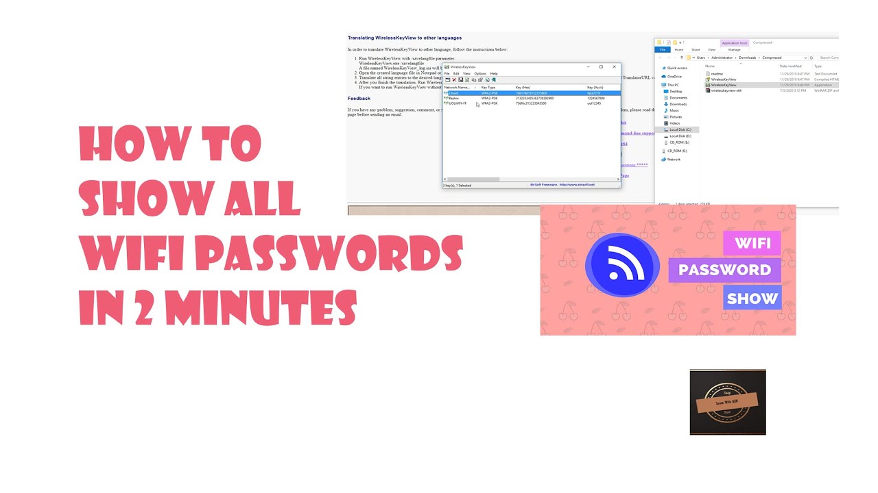 How to show all WiFi passwords in 2 minutes || Windows 10/8/7/XP - YouTube