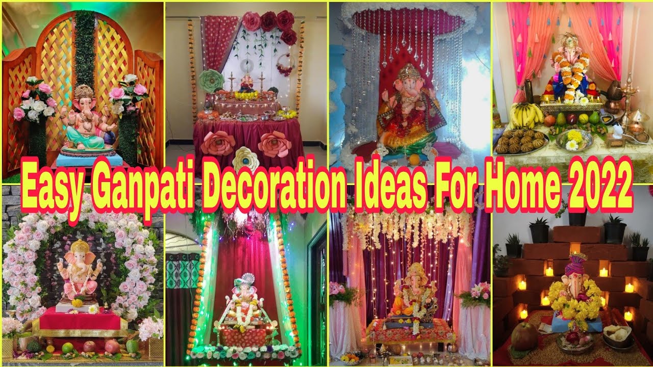 Simple Ganpati Decoration Ideas For Home 2022/Ganpati Decorating ...