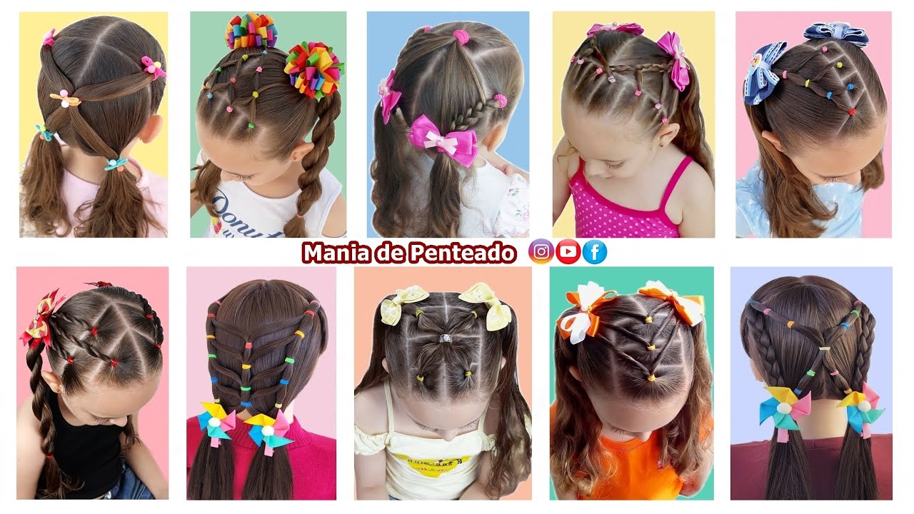 10 Penteados Infantis Fáceis com Maria Chiquinha| 10 Easy Hairstyles with  Two Ponytails for Girls - thptnganamst.edu.vn