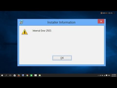 [SOLVED] Fix Error 2503 And 2502 When Installing/uninstalling On Windows 7,8,10 100% Works  #2