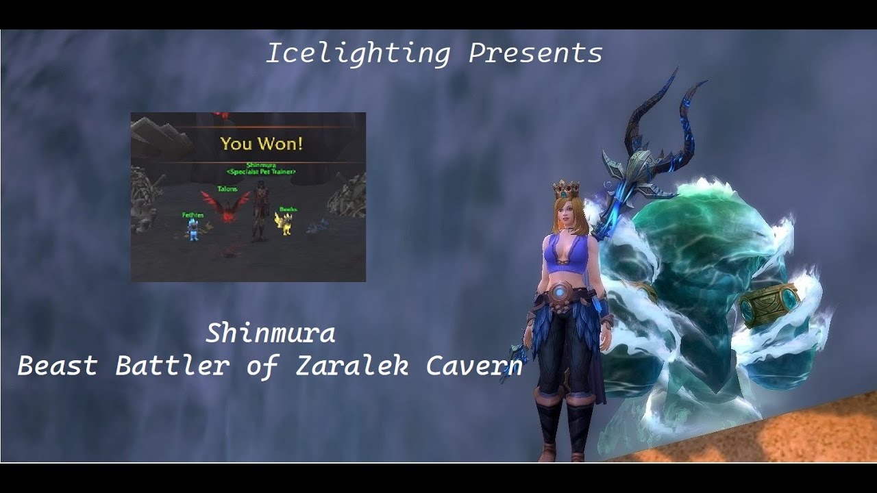 Shinmura - Beast Battler of Zaralek Cavern - three level 25 Beast Battle Pet Win - Jingles - Renny