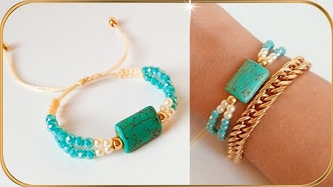 COMO FAZER PULSEIRA DE PEDRAS NATURAIS COM CRISTAIS #diy #macrame #cursodebijuteria #pulseira #biju