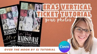 Tutorial for Etsy Listing of Era Themed Birthday Party Invitation. Ticket Style, Double Digit, Sweet