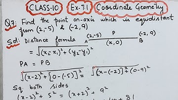 Find the point on x axis which is  equidistant from (2,-5) & (-2,9) I 