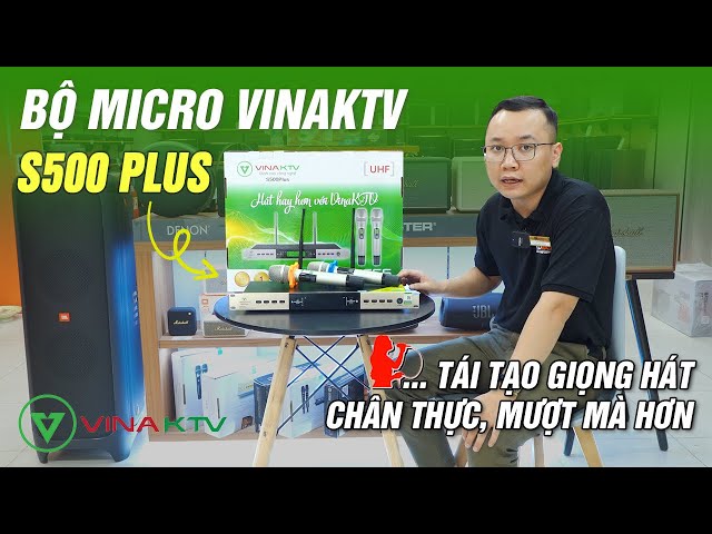 Micro không dây VinaKTV S500 Plus // Giá Rẻ, Có Cảm Biến Tự Ngắt, Có Khả Năng Dò Sóng Sạch