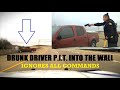 INTOXICATED / DRUNK driver ignores all police commands - PIT maneuver sends him into the wall