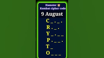 9 august Hamster Kombat daily cipher morse code, #hamsterkombat #shorts #trending #9august