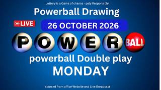 Powerball drawing live Results 26 Oct 2026 | powerball drawing live today Guide