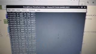 99 bottles of beer on the wall - Python script in terminal