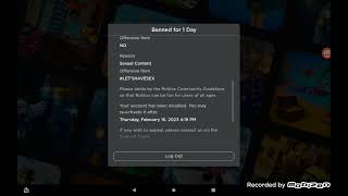 Here's proof on how I got banned for no reason
