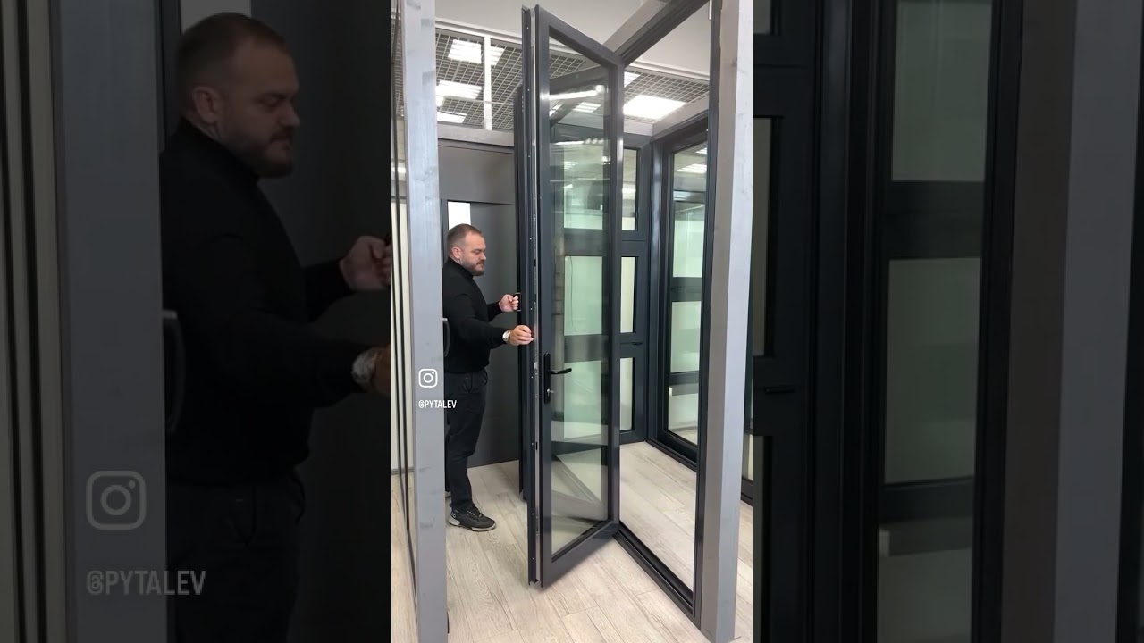 Складные панорамные террасный двери системы ALT BF73 Alutech, принцип работы