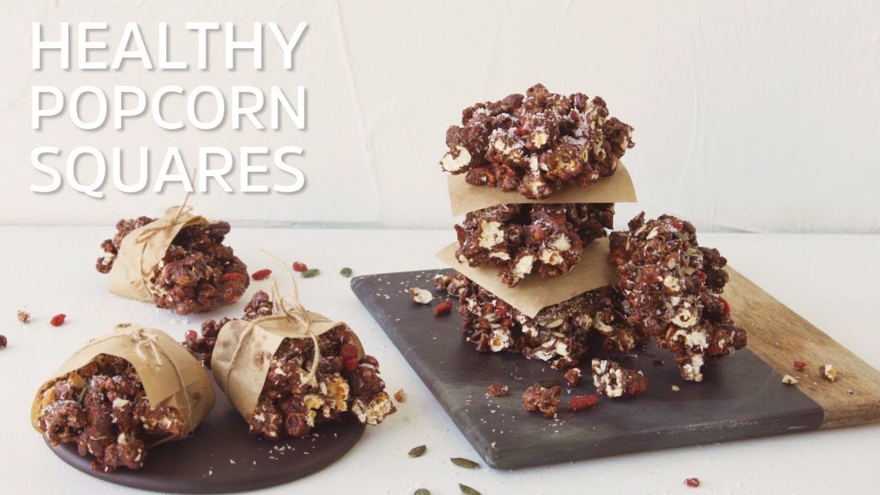 Healthy Popcorn Squares - YouTube