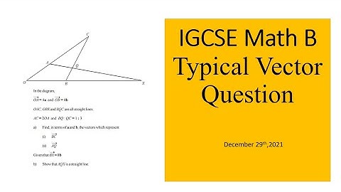 IGCSE Math B - Typical Vector Question [Paper 2]