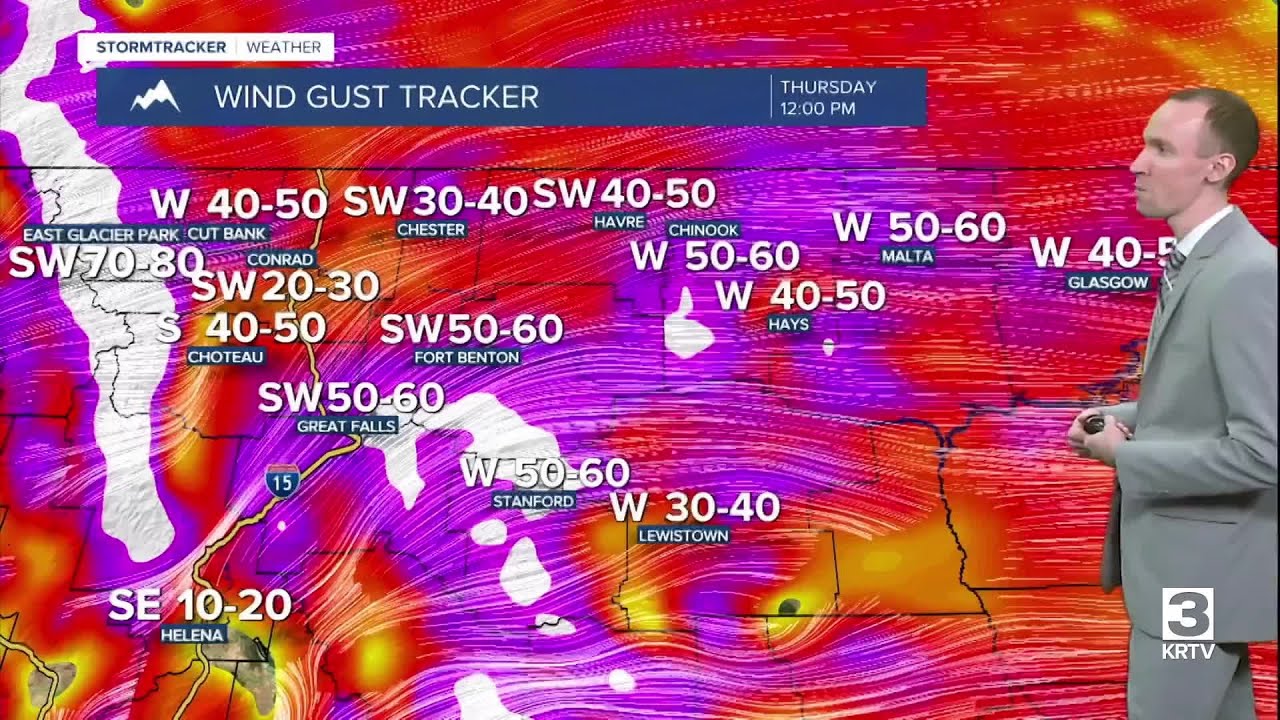 Partly to mostly cloudy and extremely windy on Thursday